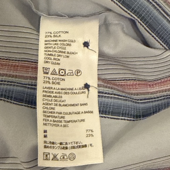 Tommy‎ Bahama Shirt Men's XL Multicolor Striped Cotton/ Silk Blend Beach Preppy - Picture 6 of 6